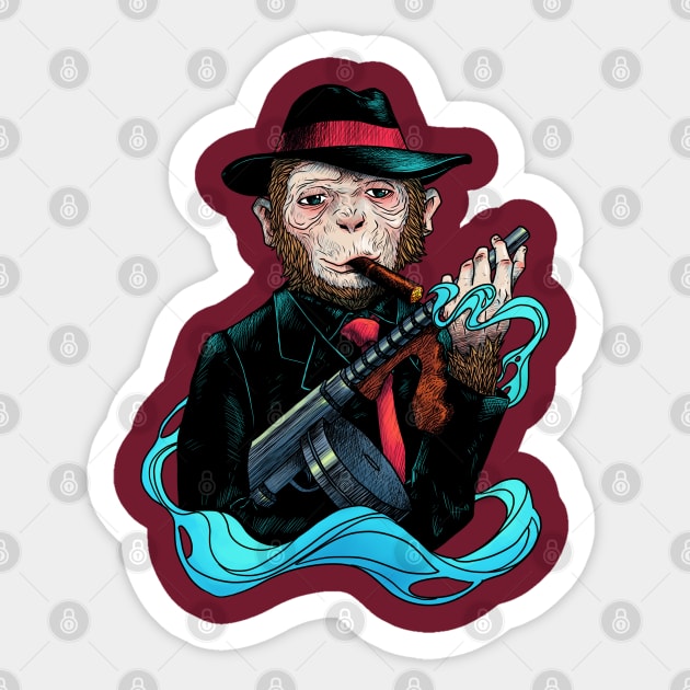 monkey gangsta Sticker by avioem